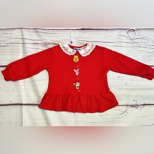 Disney Winnie the Pooh & Friends Red Long Sleeve Shirt